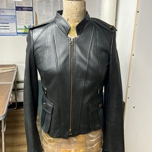 Perforated leather moto jkt